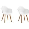 EGOONM Set di 2 sedie da pranzo con bracciolo, stile nordico, stile nordico, colore: bianco