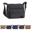 Fililogor Borsa a Tracolla Uomo Borsa Messenger in Tela, Borsa a Spalla Nera, Borsa Messenger Uomo Borsa Crossbody con Tracolla Regolabile per Viaggiare, Passeggiata con il Cane (Nero)