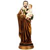 DRW Figura San Jose con bambino in resina dipinta a mano 8x8x22 cm