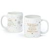 Mopec NG7 Tazza Fiocchi di neve con messaggio natalizio 325 ml/11 oz. 8,1 x 9,5 x 8 cm, oro