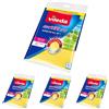 Vileda Actifibre Vetri e Finestre 36x32cm 1pz Panno, Fibre, Giallo, 0,7x18,5x25 cm (Confezione da 4)