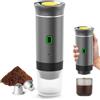 TTXSDYD Macchina da caffè 3 in 1, 4-6 minuti di auto-riscaldamento, per espresso, piccole capsule, grandi capsule, caffè macinato, portatile per ufficio, casa, auto, colore: grigio