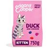 Edgard Cooper Crocchette Gatti, per gattini, (Anatra/Pollo Fresco, 750g), croccantini gatto sterilizzati o attivo, carne fresca e ingredienti naturali, senza cereali, senza zuccheri aggiunti