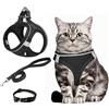 XWCHASA Pettorina Gatto Antifuga con Guinzaglio, Traspirante Pettorina con Collarino Gatto, Pettorina per Cani Taglia Piccola (XS)