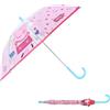 mybagstory Ombrello per bambini Peppa Pig Rosa Scuola materna Vacanza Ombrello da ragazza 73 cm Idea regalo Leggero Compatto Apertura manuale Resistente Antipizzicamento,