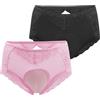 AIEOE 2 Pezzi Perizoma Slip Tanga 3D Uomo Crossdressing Biancheria Intima Mutandine Donna Travestito Shaping Brief Taglia XL（55-80kg） Rosa+Nero