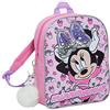 Disney Minnie Mouse - Zaino per ragazze con fiocco di paillette e glitter, per scuola, asilo nido, porta pranzo, junior, con pon pon a forma di unicorno, Rosa, One Size