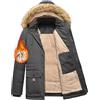 Nadeer Giubbotto Parka Uomo Giacca Invernale Caldo Cappotto in Pile con Cappuccio in Pelliccia Antivento Trenchcoat Casual Giacche con Tasche(Grigio,M)