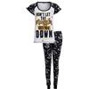 HARRY POTTER - Pigiama Set, T-Shirt + Pantaloni, Indumenti da Notte per Donna (Piccolo, Bianco/Nero)