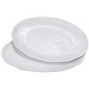 Yalin Piatto da portata ovale grande, in melamina, 40,6 cm, ideale per ristorante, bistecca, insalata e tutti i giorni, set di 2 piatti piani bianchi