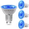 BrightArk Lampadine LED GU10 Blu, 5W Luce Spot Colorata 120 Gradi, Sostituzione Alogena MR16 50W, AC 220-240V, per Illuminazione del Paesaggio, 4-Pack