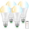 DUSKTEC Lampadine LED E27 Smart, Compatibile Alexa, Lampadina Inteligente Bluetooth 12W 1300LM 120W Equivalente, Dimmerabile 2700K-6000K Luce Bianco Caldo Fredda, App Controllato, 4 Pezzis