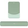 MOSISO Tappetino Mouse con Poggiapolsi&Tastiera Set,Rettangolare Ergonomico Tappetino Antiscivolo Base Casa/Ufficio Dolore Sollievo&Facile Digitare Mouse Pad&Rialzato Memoria Schiuma,Verde