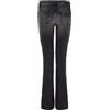 Armani Exchange J65, Stretch Cotton Denim, Flare Cut, Used Look, Jeans da Donna, Black Denim,