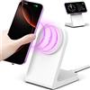 Rose-Rider Caricatore Wireless Mag Safe, Stazione Di Ricarica Wireless Magnetica, Supporto per Caricatore Mag-Safe Veloce Compatibile con iPhone 17 16 15 14 13 12 Series, AirPods Pro 2 3, AirPods 2 3 4