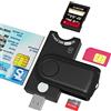 Bawanfa Pro 4 in 1 Lettore Smart Card Tessera Sanitaria, Lettore lettore SIM Card, Supporto Firma Digitale, Lettore Schede SD e Lettore Micro SD, Lettore SIM Card per CAC/SIM/ID/IC/Chip Card (E-Tax)