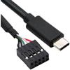 CY Cavo USB 2.0 Scheda madre 9 pin 10 pin Header a Tipo-C Cavo USB-C 50 cm per Mini Monitor Sensore Pannello Fotocamera