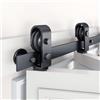 WOOLUCK® Binario per Porta Scorrevole Bi-fold Kit,Rulli montati in alto,Lunghezza binario 1000mm per porta doppia larga 450mm