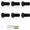 0XBIT Ganci Accappatoio Bagno, 6 Pezzi Ganci Appendiabiti da Parete in Acciaio Inox, Ganci da Parete Rotondi Neri, Ganci Asciugamani Bagno per Cucina, Bagno 0XBIT