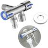 HONPHIER Valvola ad Angolo da G1/2 Valvola Angolare Valvola ad Angolo Doppio Rubinetto Lavatrice Per Bagno, WC, Lavabo, Cucina (Maschio)