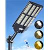 JAYNLT Y-6500W Lampione Solare Led Esterno, Lampada Stradale Solare con Sensore Movimento, IP67 Impermeabile Faro Stradale con Pannello Solari Cortile, Garage