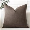 Artscope 1 Pezzi Federe per Cuscini in Finto Lino Minimalista Copricuscini Decorativo per Domestica Soggiorno Camera da Letto Divano 60x60cm, Marrone Scuro