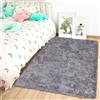 Oxford Homeware Tappeti Soggiorno 60x110 cm - Tappeti Grigi per Camera da Letto Piccola - Soffice Tappeto Shaggy Super Morbido Antiscivolo Tappeti Moderni Lavabili Scendiletto per Camera dei Bambini