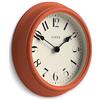 Jones Clocks® Frieze Orologio a parete | Piccolo elegante orologio rotondo classico | 23cm | Arancia di terracotta | Un bel design ideale per cucina, soggiorno, camera da letto, spazi grandi o piccoli