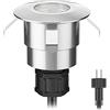 ledscom.de Apparecchio LED da incasso ATRIA per esterni, IP65, acciaio inossidabile, rotondo, Ø 40mm, bianco caldo