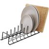 simplywire - Rastrelliera per Piatti/Teglie/Coperchi per Padelle - Organizer per Credenza da Cucina - Acciaio Rivestito in Plastica Nera