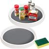 ZriEy 2 piatti portaspezie girevoli, Porta Spezie Porta Condimenti Organizzar Giradischi in Plastica Vassoio per Bottiglie di Condimento Vassoio Porta barattoli Ideale per Cucina o Dispensa Frigorifero