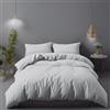 LivinEase Set Copripiumino Matrimoniale 240x220 CM con 2 Federe 65x65 CM in Microfibra Ultra Morbida, Ipoallergenico e Traspirante, Facile da Lavare, Argento Monocromatico, Design Elegante e Moderno