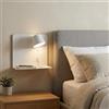 Alpinaluz Applique LED da Parete 6W Orientabile con USB e USB-C, CCT 3000K/4000K/6000K, Mensola Integrata in Acciaio e Faretto in Alluminio, Lampada da Lettura IP20 (Bianco - Destra)