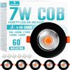 Wondlumi 6x 7W Faretti LED da Incasso per Cartongesso Nero,600LM Foro 65-85mm Luce Calda 3000K per Cucina,Interno,Faretti Led Soffitto COB 220V Equivalenti a 65W