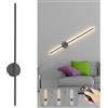 Aipsun Lampada da parete a batteria con telecomando interno, lampada da soggiorno 10000mAh 120CM Antracite 6W con funzioni di regolazione e temporizzazione, 3000K-6000K, per soggiorno, camera da letto