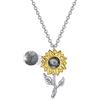 LONAGO Collana di Girasole in Argento Sterling 925 Eres Mi Sol con Ciondolo Te Amo in 100 Lingue Gioielli per Donne
