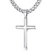 Roheafer Collana con Ciondolo a Forma di Croce in Argento 925 per Uomo Donna con Catena Figaro/Catena Cubana con Taglio a Diamante in Acciaio Inossidabile da 5mm Collana con Croce 46-76 Centimetri