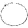Akitsune Bracciale a catena di grano 3 mm di diametro | Uomo Donna Catena di grano in acciaio inox a moschettone minimalista - Argento 18 cm