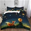 XCQHZYQ Set Copripiumino Set Biancheria da Letto in Microfibra 3D 220x240 cm Cielo Notturno Ragazzo Volpe, Poliestere Cotone Morbida Copripiumino per Letto Singolo Matrimoniale Aldult