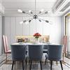 SAIVITT Lampadario salotto cromo argento LED lampada a sospensione rettangolo sala da pranzo nordico moderna plafoniera creativo design vintage metallo illuminazione 8 faretti cucine camere da letto, incl.E27
