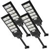 Viugreum Lampione Solare LED Esterno 500W Con Pannello, 900 LEDs, 6500K Luce Fredda, IP65 Impermeabile, 12000LM, Sensore Di Movimento, Telecomando per Strade, 4 Pezzi