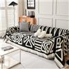 FANSU Telo Copridivano 1 2 3 4 Posti, Copriletto Matrimoniale Multiuso Copritutto, Coperta Copridivano Antiscivolo Reversibile, Lavabile Coperta Decorativa per Divano (180x130cm,Nero Bohémien)