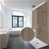 WALLando Pannello posteriore doccia di alta qualità, 250 x 100 cm, facile da montare, per doccia e bagno, pannello doccia in PVC di alta qualità, effetto legno, satinato, rovere rustico