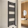 Inbagno Termoarredo design Nero opaco 600x1800 Interasse 550 mm INCLUDE Kit valvole