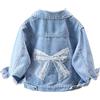 Amur Leopard Giacca di Jeans Ragazza con Maniche Lunghe Giubbotto Denim Ricamato per Primavera Autunno, Blu B, 110/3-4 Anni