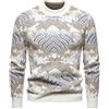 Caxndycing Maglione da uomo a maglia grossa con treccia, scollo rotondo, in cotone, vestibilità normale, per il tempo libero, lavorato a maglia fine, cachi, XL