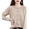 LJFIWY Cardigan da donna in cashmere, cardigan a maniche lunghe con bottoni frontali in cashmere 2024, maglione elasticizzato lavorato a maglia morbido e caldo, velluto grezzo, L