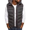 Generico Piumino Senza Maniche Uomo Caldo Invernale Gilet Casual Smanicato Giubbotto Antivento Leggera Giacca Softshell Con Cappuccio Riscaldato con Zip Giubbino Trekking Taglie Forti Cappotto Trapuntato Corto