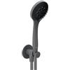 Herzbach LIVING SPA set doccia con presa d'acqua e supporto, 3 tipi di getto, 23.914600.1.06, LIVING SPA; DEEP BLACK; DEEP GREY; DEEP WHITE; SIRO; SIRO PVD GOLD; SIRO GREY; SIRO WHITE; SIRO BLACK grigio opaco [Rubinetteria Bagno > Set Doccia]