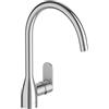 Jacob Delafon - Miscelatore per lavello da cucina Marie - Collo di cigno - Beccuccio girevole a 360° - Risparmio d'acqua - 35 x 22,7 x 8,3 m - Finitura cromata - E21151-CP